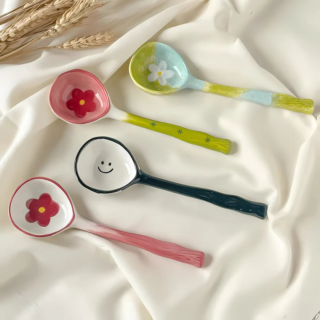 Painted Ceramic Spoon