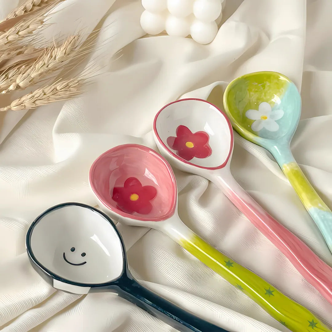 Painted Ceramic Spoon